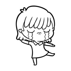 cartoon woman crying
