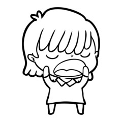 cartoon woman talking loudly