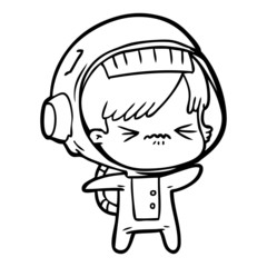 cartoon astronaut woman