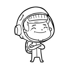 happy cartoon astronaut