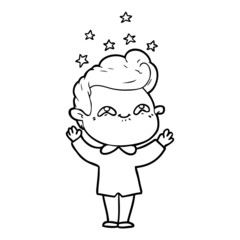 cartoon excited man