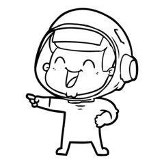 happy cartoon astronaut