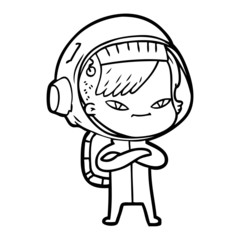 cartoon astronaut woman