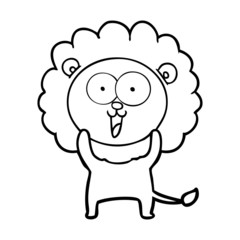 Fototapeta premium happy cartoon lion