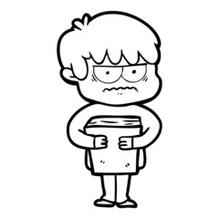 annoyed cartoon boy