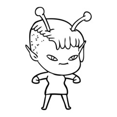 cute cartoon alien girl