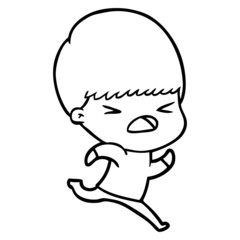 cartoon stressed man