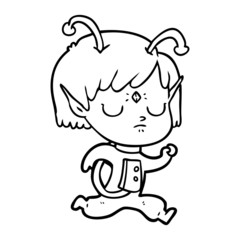 cartoon alien girl