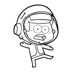 cartoon surprised astronaut