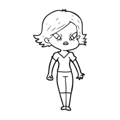cartoon stressed woman