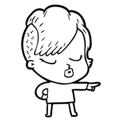 cartoon pretty hipster girl