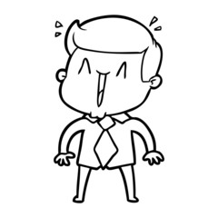 cartoon happy man