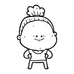 cartoon happy old woman