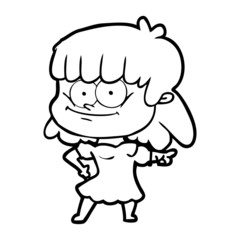 cartoon smiling woman