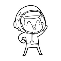 Fototapeta premium happy cartoon astronaut
