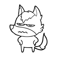cartoon annoyed wolf