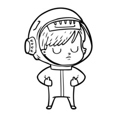 cartoon astronaut woman