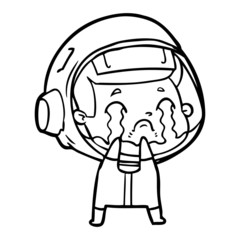 cartoon crying astronaut