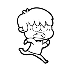 Obraz premium worried cartoon boy