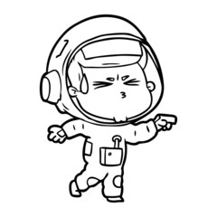 cartoon stressed astronaut
