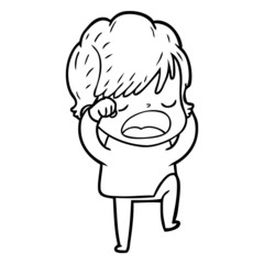 Obraz premium cartoon woman talking