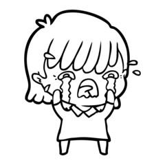 cartoon girl crying