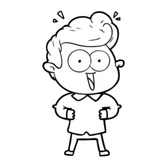 cartoon excited man