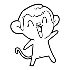 cartoon laughing monkey