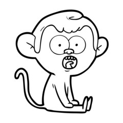 Obraz premium cartoon shocked monkey