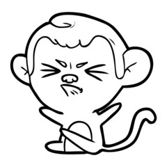 cartoon angry monkey