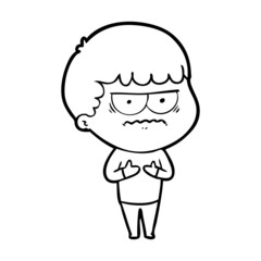 cartoon annoyed man