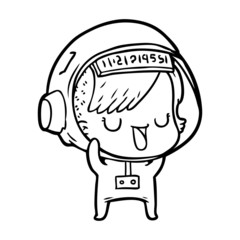 cartoon astronaut woman