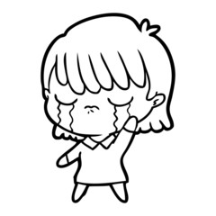 cartoon woman crying