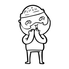 cartoon happy bearded man