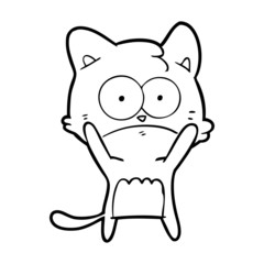 cartoon nervous cat
