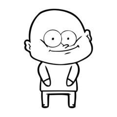 cartoon bald man staring