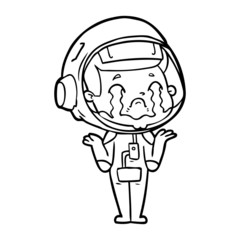 cartoon crying astronaut