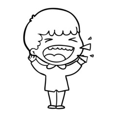 Fototapeta premium cartoon laughing man