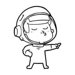 cartoon confident astronaut