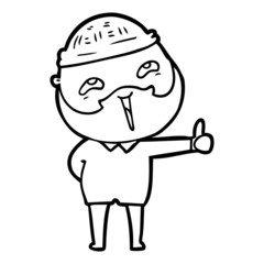 cartoon happy bearded man