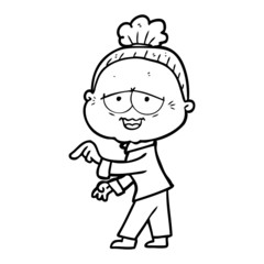 cartoon happy old lady