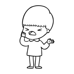 cartoon stressed man