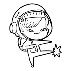 cartoon astronaut woman