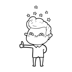 cartoon excited man