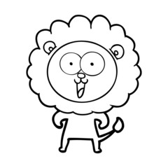 happy cartoon lion