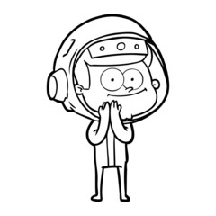 happy astronaut cartoon