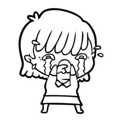 cartoon girl crying