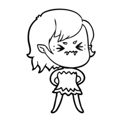 annoyed cartoon vampire girl