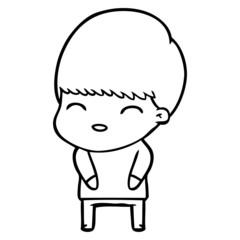 happy cartoon boy