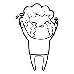 cartoon man crying
